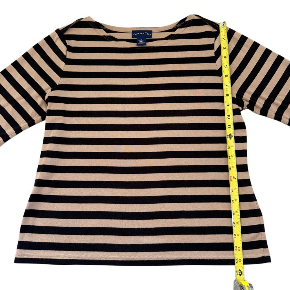 Charter Club Striped Boatneck Top - Picture 6 of 7